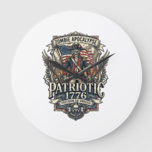 Grande Horloge Ronde Apocalypse Zombie Général Zombie Patriotique Patri