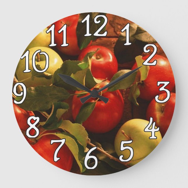 Grande Horloge Ronde Apples Kitchen, Office, Home Wall Clock (Recto)
