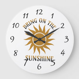 Grande Horloge Ronde Apportez le soleil doré