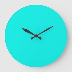 Grande Horloge Ronde Aqua Turquoise Turquoise Blue Personnalisé