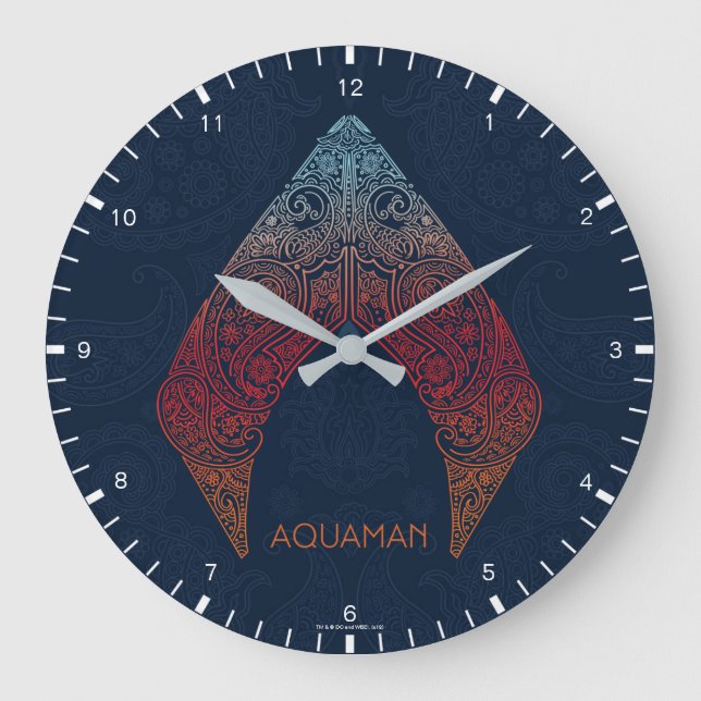 Grande Horloge Ronde Aquaman | Logo de Paisley Aquaman (Recto)