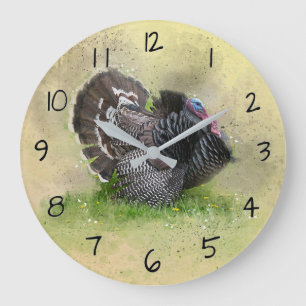 Grande Horloge Ronde Aquarelle Abstraite de Turquie
