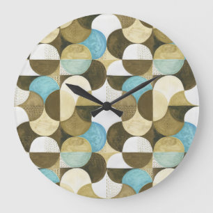 Grande Horloge Ronde Aquarelle Abstraite dessinée