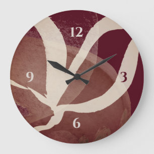 Grande Horloge Ronde Aquarelle artistique   Châtaignes et crème de vi