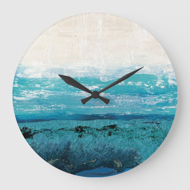 Grande Horloge Ronde Aquarelle bleu saphir (Recto)