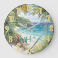 Aquarelle tropicale Beach Lagoon Paradise