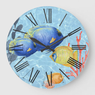 Grande Horloge Ronde Aquarium de poissons tropicaux