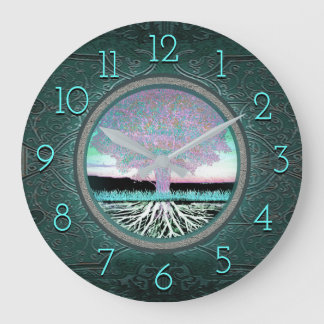 Grande Horloge Ronde Arbre de la vie