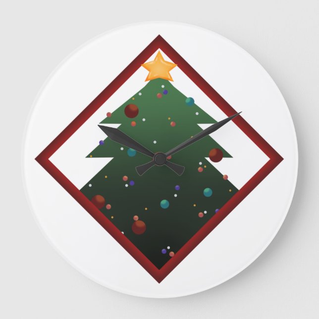 Grande Horloge Ronde Arbre de Noël (Recto)