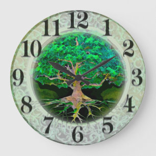 Grande Horloge Ronde Arbre de santé et de prospérité de la vie