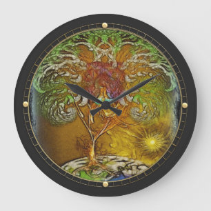 Grande Horloge Ronde Arbre De Vie