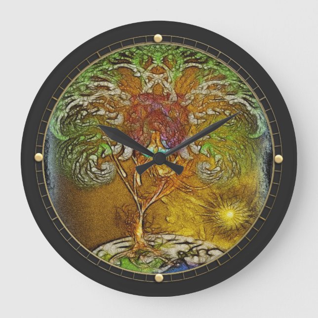 Grande Horloge Ronde Arbre De Vie (Recto)