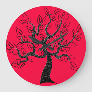 Grande Horloge Ronde Arbre de vie Art -