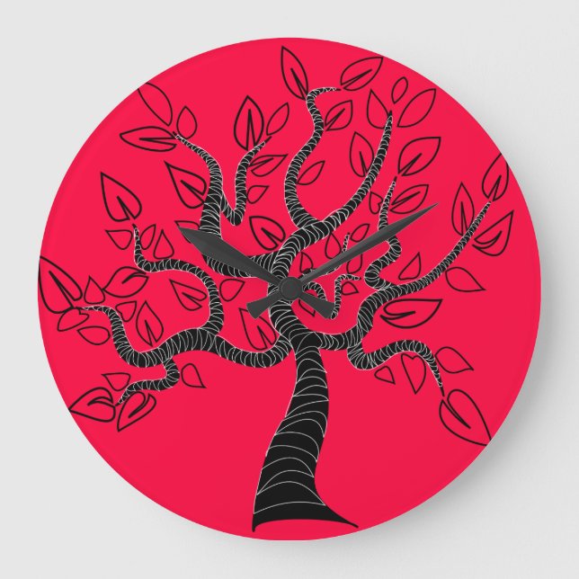 Grande Horloge Ronde Arbre de vie Art - (Recto)