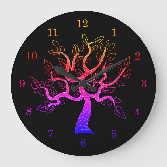 Grande Horloge Ronde Arbre de vie Art - (Recto)