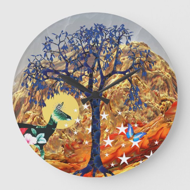 Grande Horloge Ronde Arbre magique (Recto)