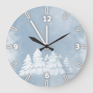 Grande Horloge Ronde Arbres de Noël adorables