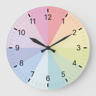 Grande Horloge Ronde Arc-en-ciel classique simple