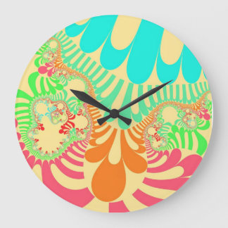 Grande Horloge Ronde Arc-en-ciel jaune