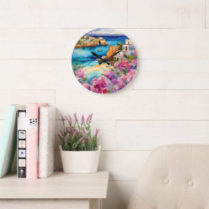 Grande Horloge Ronde "Arches Au Bord De La Mer"