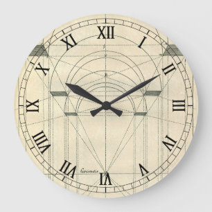 Grande Horloge Ronde Architecture vintage, perspective d'arche de la Re