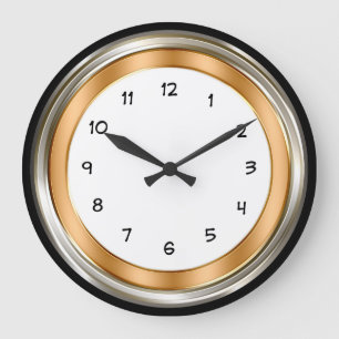 Grande Horloge Ronde Argent chic d'or de siège social coloré