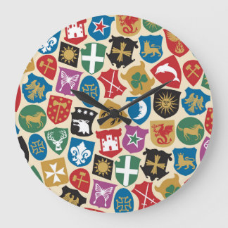 Grande Horloge Ronde Armoiries : Arrière - plan héraldique.
