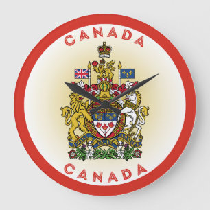Grande Horloge Ronde Armoiries du Canada de forme circulaire