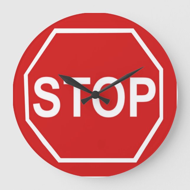 Grande Horloge Ronde Arrêtez le signe (Recto)