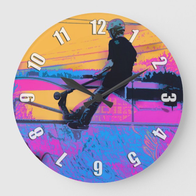 Grande Horloge Ronde Arrière-plan - Arrière-plan du scooter de départ (Recto)