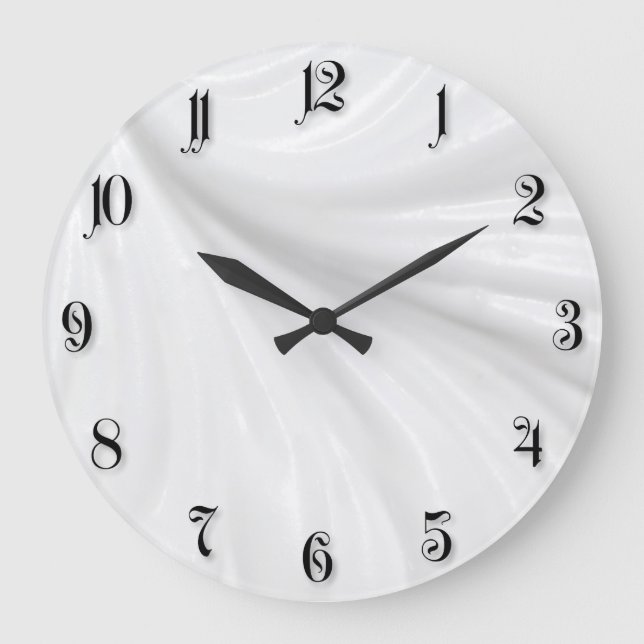 Grande Horloge Ronde Arrière - plan crème blanche ondulé (Recto)