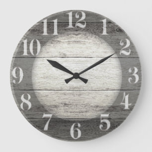 Grande Horloge Ronde Arrière - plan de bois de flottage