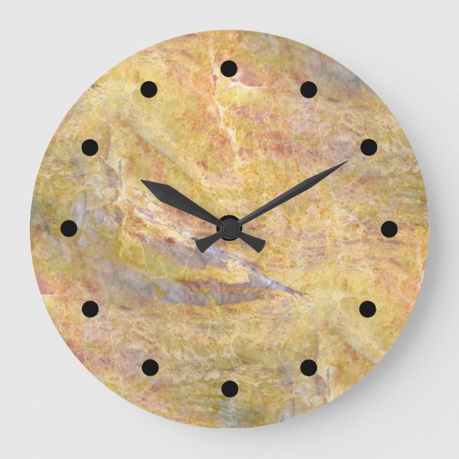Grande Horloge Ronde Arrière - plan de pierre moderne (Recto)