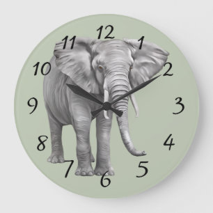 Grande Horloge Ronde Arrière - plan d'éléphant