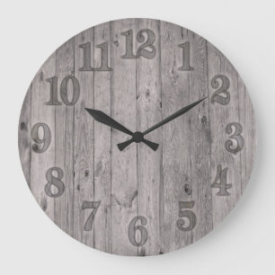 Grande Horloge Ronde Arrière - plan en bois naturel