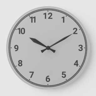 Grande Horloge Ronde Arrière - plan gris