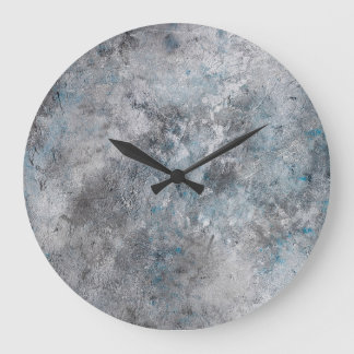 Grande Horloge Ronde Arrière - plan mur en béton gris texturé