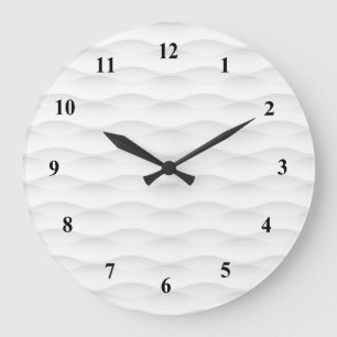 Grande Horloge Ronde Arrière - plan ombragé géométrique blanc