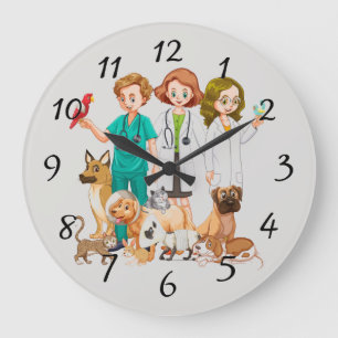 Grande Horloge Ronde Arrière - plan vétérinaire de personnes