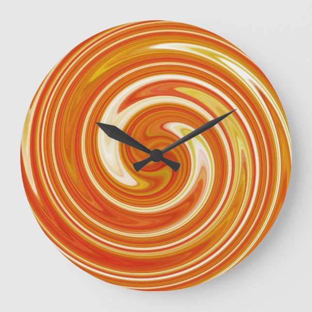 Grande Horloge Ronde Art abstrait #11 de remous moderne (Recto)