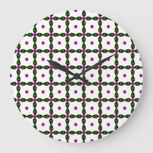 Grande Horloge Ronde Art de pierres précieuses, vert pourpre