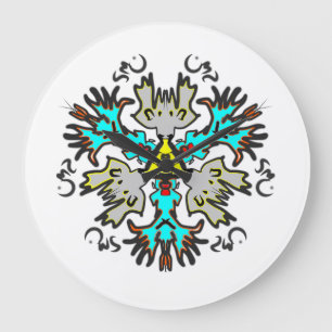 Grande Horloge Ronde Art de symétrie glaciale