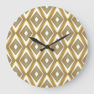 Grande Horloge Ronde Art Déco Arrière - plan géométrique Abstrait