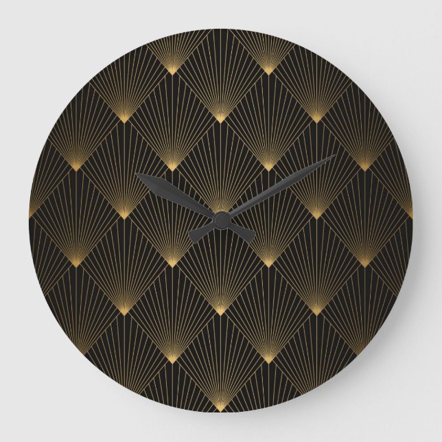 Grande Horloge Ronde Art Déco : L'élégance de l'or noir. (Recto)