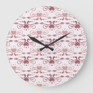 Grande Horloge Ronde Art déco, papier peint vintage et élégant.