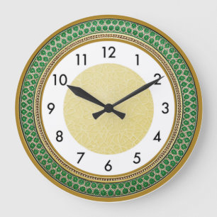 Grande Horloge Ronde Art Déco Vert