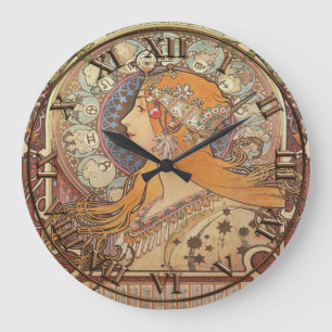 Grande Horloge Ronde Art Nouveau Clock