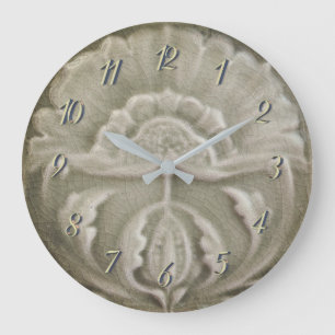 Grande Horloge Ronde Art nouveau jongendstil carreaux de fleurs finitio
