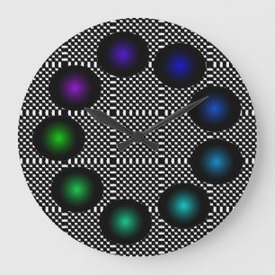 Grande Horloge Ronde Art sauvage amusant illusion d'optique tripante in