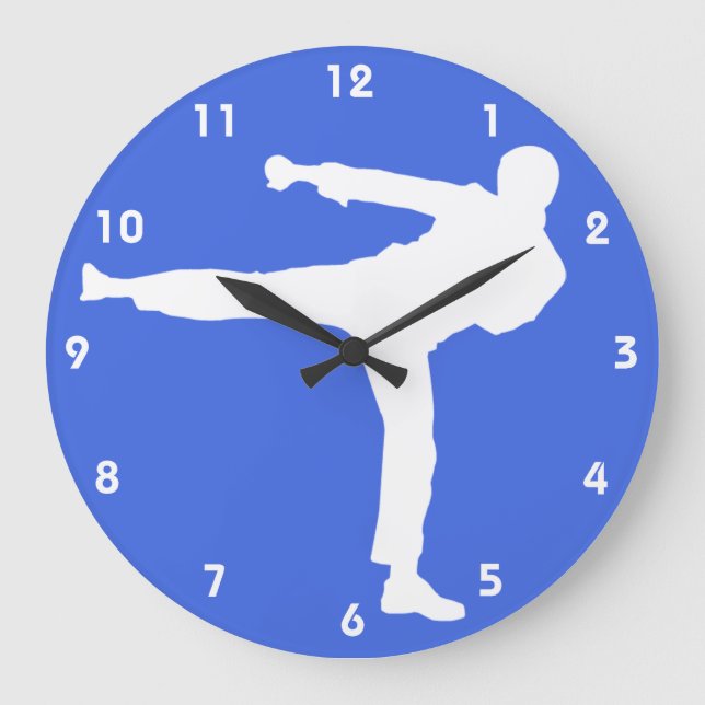 Grande Horloge Ronde Arts martiaux bleus (Recto)